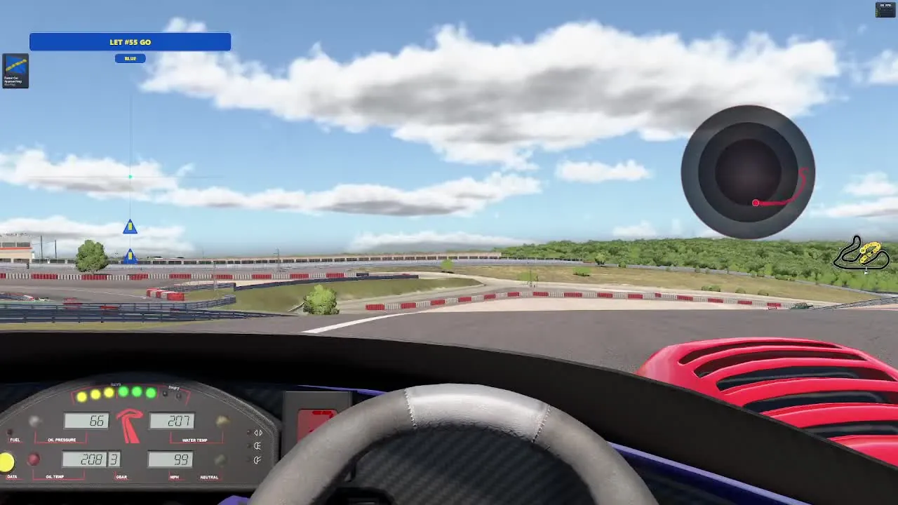 Lynx Vector advanced blue flag warning in iRacing