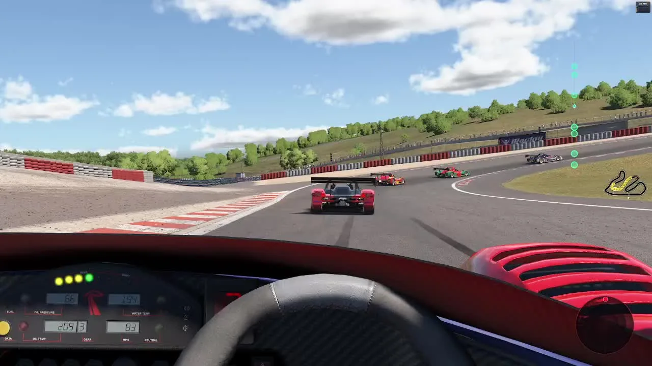 Lynx Vector Radar and GripSense overlays during close iRacing traffic