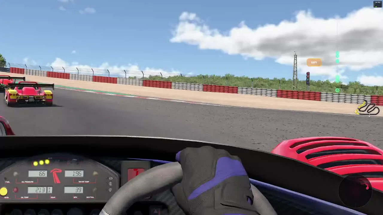 Lynx Vector left-side proximity alert with the widgets moved in iRacing
