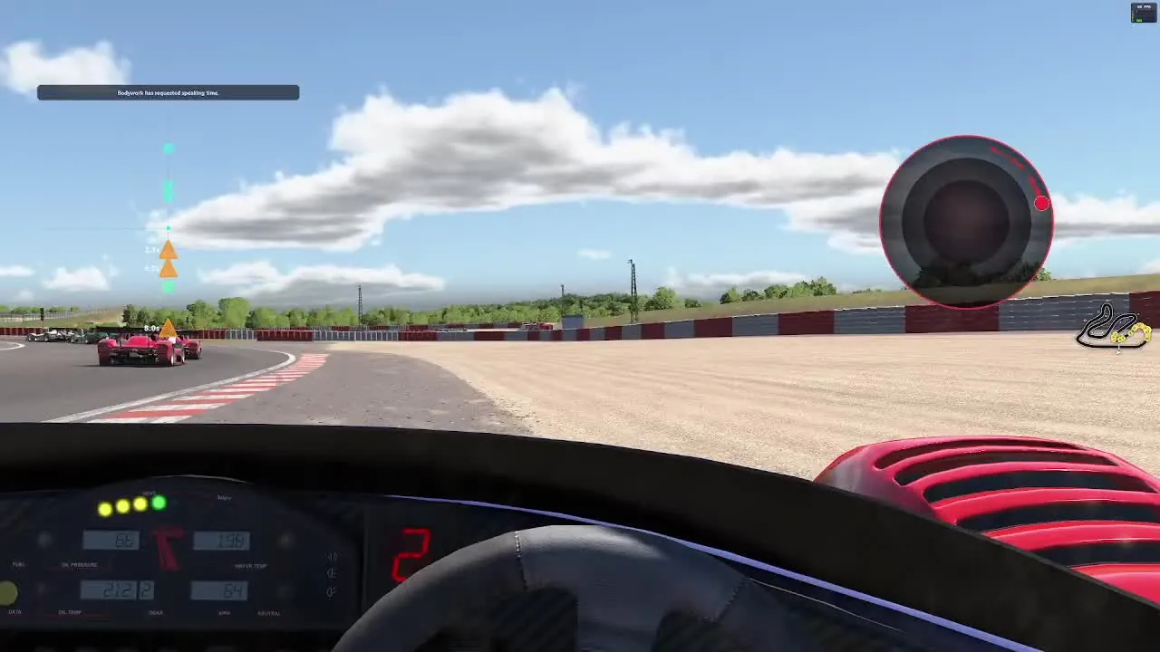 Lynx Vector incident-context call during an iRacing session